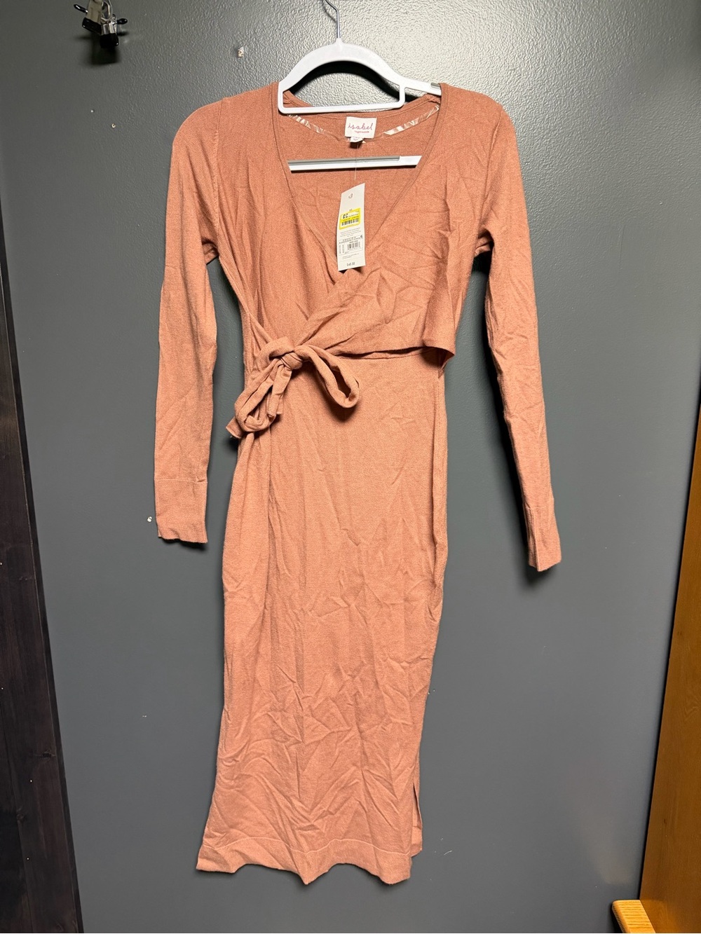 NWT Isabel Maternity by Ingrid & Isabel Long Sleeve Wrap Midi Dress XS